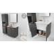Lavatoio 60X50 in Ceramica con MOBILE a terra-sifone,piletta e troppopieno BIANCO Colavene