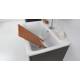 Lavatoio 60X50 in Ceramica con MOBILE a terra-sifone,piletta e troppopieno BIANCO Colavene
