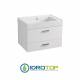 Lavabo 70X50 in Ceramica TRIX  2cassetti SOSPESO,piedini,maniglie in acciaio cromato,fissaggi. BIANCO Colavene
