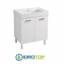 Lavabo 70X50 in Ceramica TRIX con MOBILE ,sifone,piletta e troppopieno,fissaggi per lavabo BIANCO Colavene