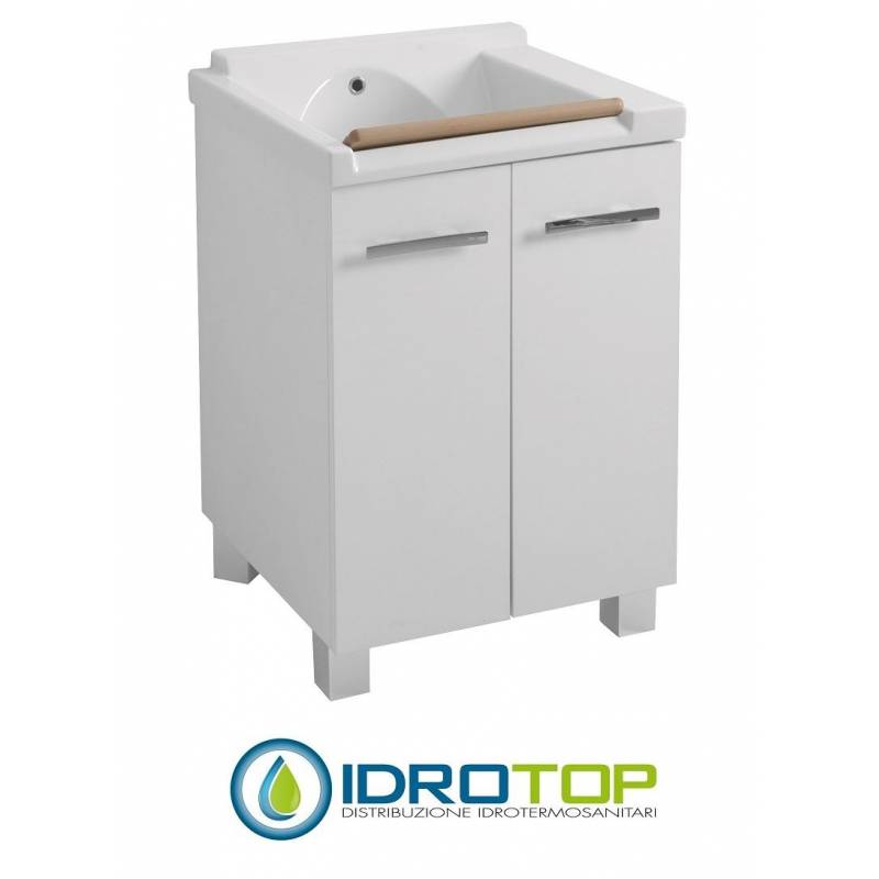 Lavatoio 60X60 CYLI lavapanni-asse in legno,  BIANCO Colavene