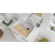 Lavatoio 60X60 CYLI lavapanni-asse in legno,  BIANCO Colavene