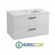 Lavabo 97X52 in Ceramica con 2 cassetti BIANCO DROP ,sifone,piletta,troppopieno e fissaggi per lavabo BIANCO Colavene