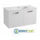 Lavabo 107X52 in Ceramica DROP con MOBILE SOSPESO 2 ante,sifone,piletta,troppopieno e fissaggi per lavabo BIANCO Colavene