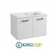 Lavabo 87X52 in Ceramica DROP con MOBILE SOSPESO 2 ante,sifone,piletta,troppopieno e fissaggi per lavabo BIANCO Colavene