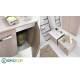 Lavabo 87X52 in Ceramica DROP con MOBILE SOSPESO 2 ante,sifone,piletta,troppopieno e fissaggi per lavabo BIANCO Colavene