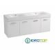 Lavabo 140X45 in Ceramica con Mobile a 4 ante ,sifone,piletta,troppopieno e fissaggi per lavabo BIANCO Colavene
