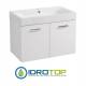 Lavabo 80X45 in Ceramica con Mobile a 2 ante ,sifone,piletta,troppopieno e fissaggi per lavabo BIANCO Colavene
