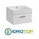 Lavabo in Ceramica 50x45 con 1 Cassetto mod. CENTO BIANCO,sifone,piletta,troppopieno e fissaggi per lavabo BIANCO Covalene