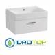 Lavabo in Ceramica 60x45 con 1 Cassetto mod. CENTO BIANCO,sifone,piletta,troppopieno e fissaggi per lavabo BIANCO Covalene
