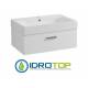 Lavabo in Ceramica 70x45 con 1 Cassetto mod. CENTO BIANCO,sifone,piletta,troppopieno e fissaggi per lavabo BIANCO Covalene