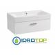 Lavabo in Ceramica 80x45 con 1 Cassetto mod. CENTO BIANCO,sifone,piletta,troppopieno e fissaggi per lavabo BIANCO Covalene