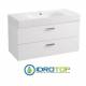 Lavabo in Ceramica 100x45 con 2 Cassetti Sovrapposti  CENTO BIANCO,sifone,piletta,troppopieno e fissaggi BIANCO Colavene