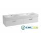 Lavabo in Ceramica 140x45 con 2 Cassetti Affiancanti CENTO BIANCO,sifone,piletta,troppopieno e fissaggi BIANCO Colavene