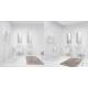 Lavabo in Ceramica 50x45 con 2 Cassetti Sovrapposti  CENTO BIANCO,sifone,piletta,troppopieno e fissaggi BIANCO Colavene