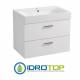 Lavabo in Ceramica 70x45 con 2 Cassetti Sovrapposti  CENTO BIANCO,sifone,piletta,troppopieno e fissaggi BIANCO Colavene
