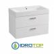 Lavabo in Ceramica 80x45 con 2 Cassetti Sovrapposti  CENTO BIANCO,sifone,piletta,troppopieno e fissaggi BIANCO Colavene