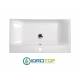 Lavabo in Ceramica 80x45 con 2 Cassetti Sovrapposti  CENTO BIANCO,sifone,piletta,troppopieno e fissaggi BIANCO Colavene