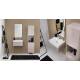 Lavabo 140X45 in Ceramica con Mobile a 2 ante ,sifone,piletta,troppopieno e fissaggi per lavabo BIANCO Colavene