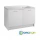 Lavatoio Portalavatrice 130X65 SX ACTIVE WASH STATICO-vasca sx,cesto portabiancheria,asse in legno,lavatoio in Abs BIANCO Colave