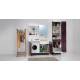 Lavatoio Portalavatrice 130X65 SX ACTIVE WASH STATICO-vasca sx,cesto portabiancheria,asse in legno,lavatoio in Abs BIANCO Colave