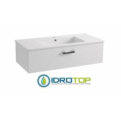 Lavabo 107x52 in Ceramica DROP con 1cassetto-sifone,piletta,troppopieno e fissaggi per lavabo BIANCO Colavene