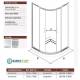 Box Doccia Angolare 80x80 Semitondo Cristallo TRASPARENTE 6mm-Telaio CROMATO PONSI Gold