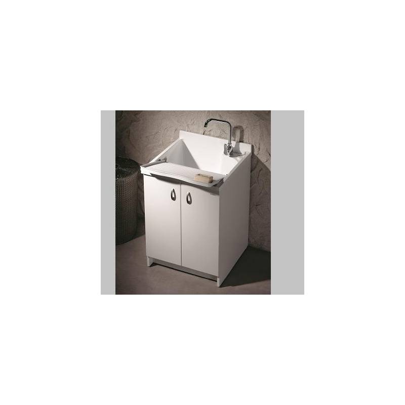 Lavatoio con mobile  MARELLA L60XP50 con Asse termoplastico-doppia anta