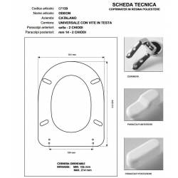 Copriwater Catalano ODEON BIANCO  Cromo-Sedile-Asse Wc