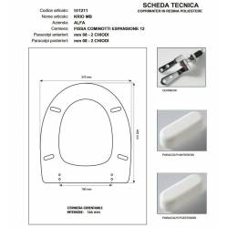 Copriwater Galassia KRIO MB BIANCO Cerniera Cromo-Sedile-Asse Wc