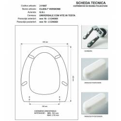 Copriwater G.S.I CLIZIA I' VERSIONE BIANCO Cerniera cromo-Sedile-Asse Wc