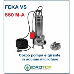 Pompa Sommergibile FEKA VS 550 M-A con Galleggiante cavo e Spina.Per acque Nere
