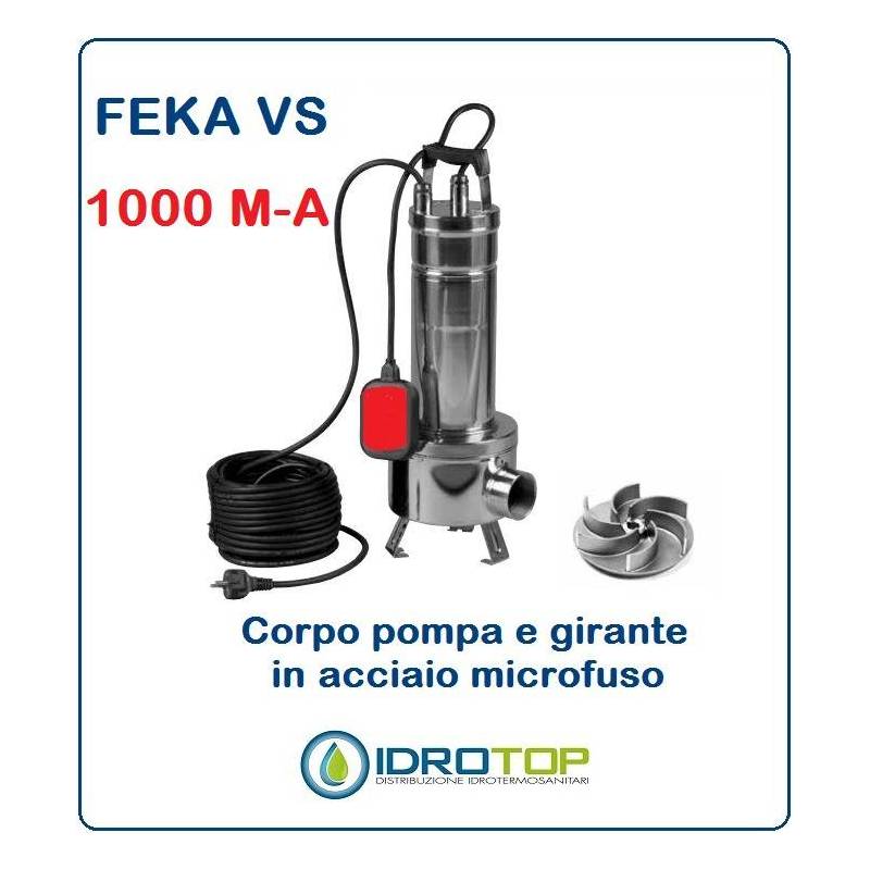 Pompa Sommergibile FEKA VS 1000 M-A con Galleggiante cavo e Spina.Per acque Nere