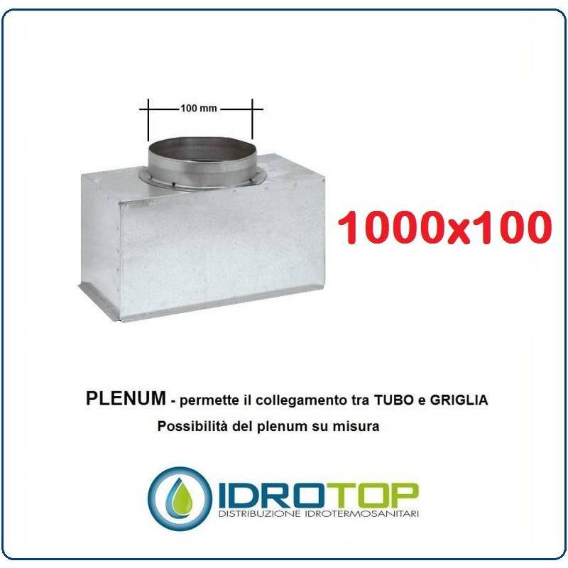 Plenum per Bocchette 1000x100mm d.100 x NOVA A in Lamiera Zincata