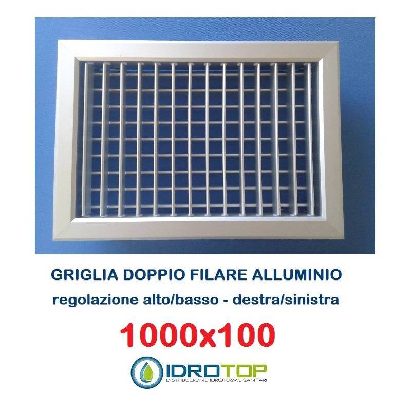 Bocchette Griglie 1000X100mm in alluminio con Alette orientabili  Singolarmente