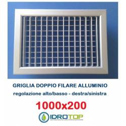 Bocchette Griglie 1000X200mm in alluminio con Alette orientabili Singolarmente
