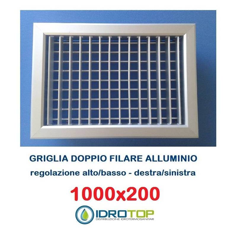 Bocchette Griglie 1000X200mm in alluminio con Alette orientabili Singolarmente