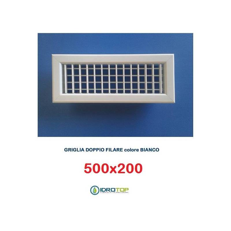 Bocchette Griglie 500X200mm BIANCA con Alette orientabili Singolarmente