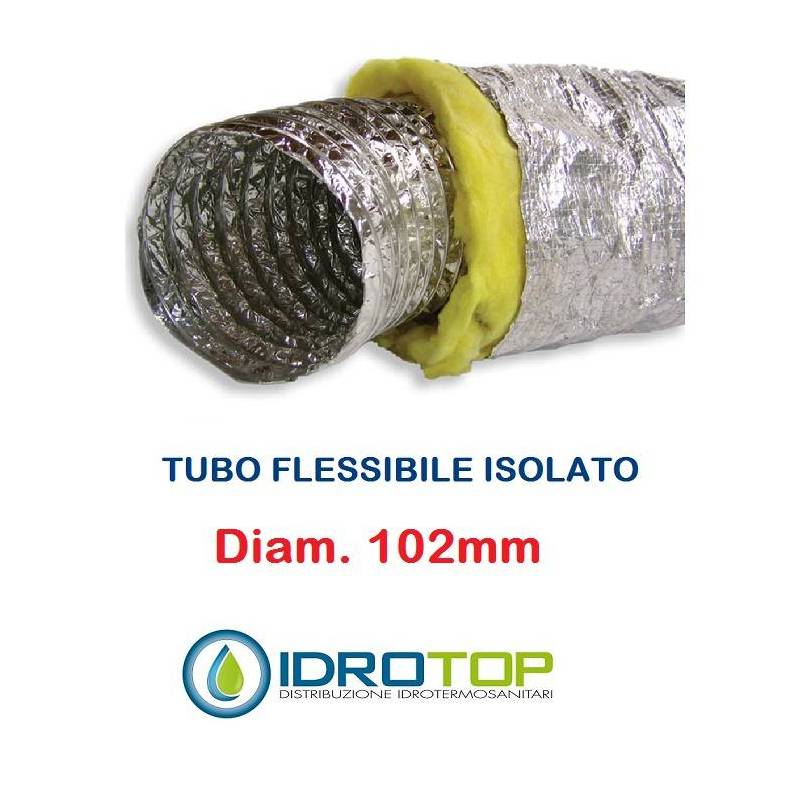 Tubo Flessibile diam. 102  in Alluminio a Doppia Parete Tubo Flex 10 mt 