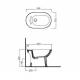  disegno  tecnico serie  DOLCEVITA bidet TRIFORO