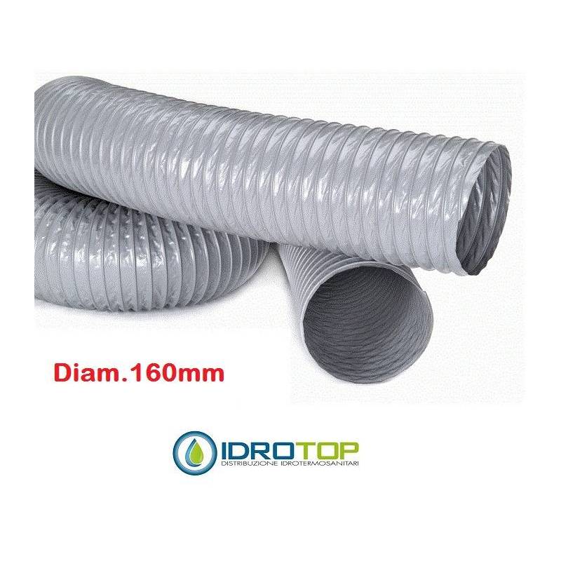 Condotta tubo flessibile PVC e Alluminio 203mm 10m aspirazione aria aerazione 