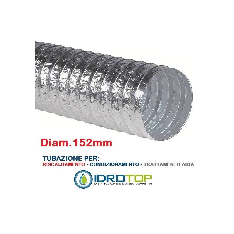Tubo Flessibile diam. 152 in Alluminio Semplice Estensibile 10 mt. 