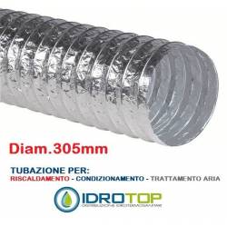 Tubo Flessibile diam. 305 in Alluminio Semplice Estensibile 10 mt. 