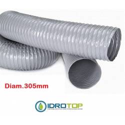 Tubo Flessibile diam. 305 PVC Estensibile a 10 mt per Condizionamento e Ventilazione