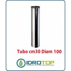 Tubo Cm 30 Diam. 100 Monoparete in Acciaio Inox per Caminetti e Stufe 