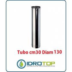 Tubo Cm 30 Diam. 130 Monoparete in Acciaio Inox per Caminetti e Stufe 
