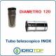 Elemento Diritto Diam.120 Regolabile Telescopico Monoparete Inox per Canne Fumarie 