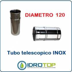 Elemento Diritto Diam.120 Regolabile Telescopico Monoparete Inox per Canne Fumarie 