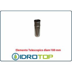 Elemento Diritto Diam.180 Regolabile Telescopico Monoparete Inox per Canne Fumarie 
