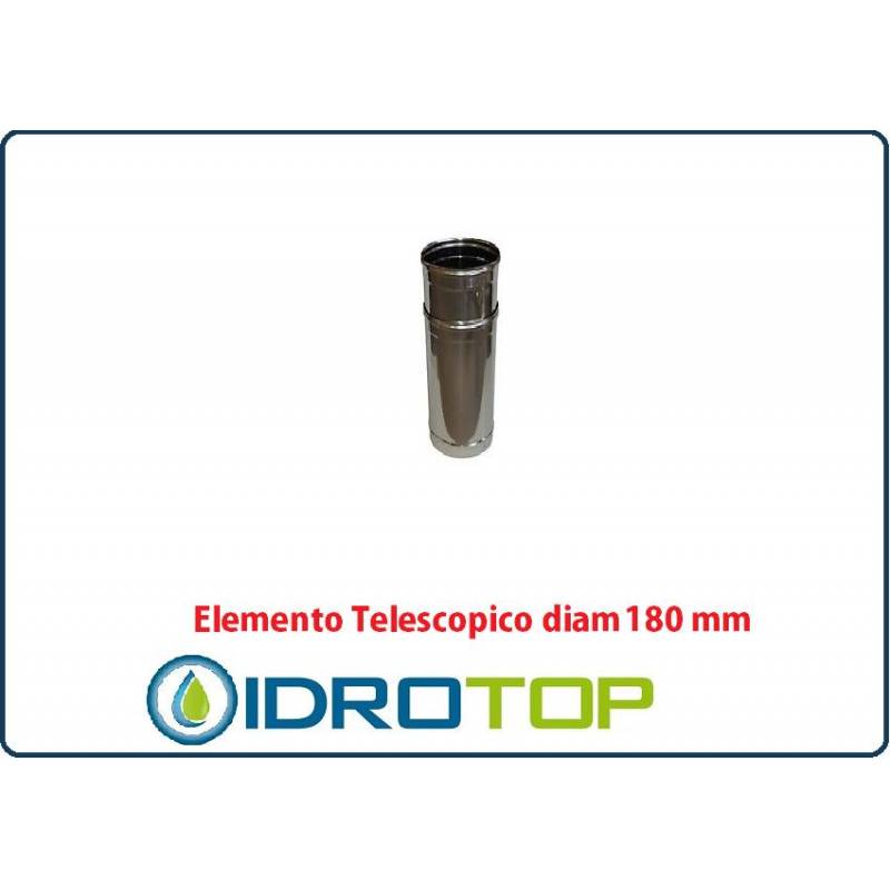 Elemento Diritto Diam.180 Regolabile Telescopico Monoparete Inox per Canne Fumarie 